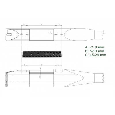 Планка Rusan Picatinny Remington 7400,7600,750 010-06 — интернет-магазин «Комбат»