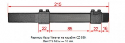 Основание на Weaver для установки на CZ-550 — интернет-магазин «Комбат»