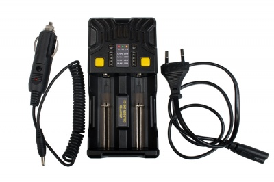 Зарядное устройство Armytek Uni C2 Plug Type-C Универсальное 2 канальное ЗУ / 1А для каждого канала / LED индикация + автоадаптер — интернет-магазин «Комбат»