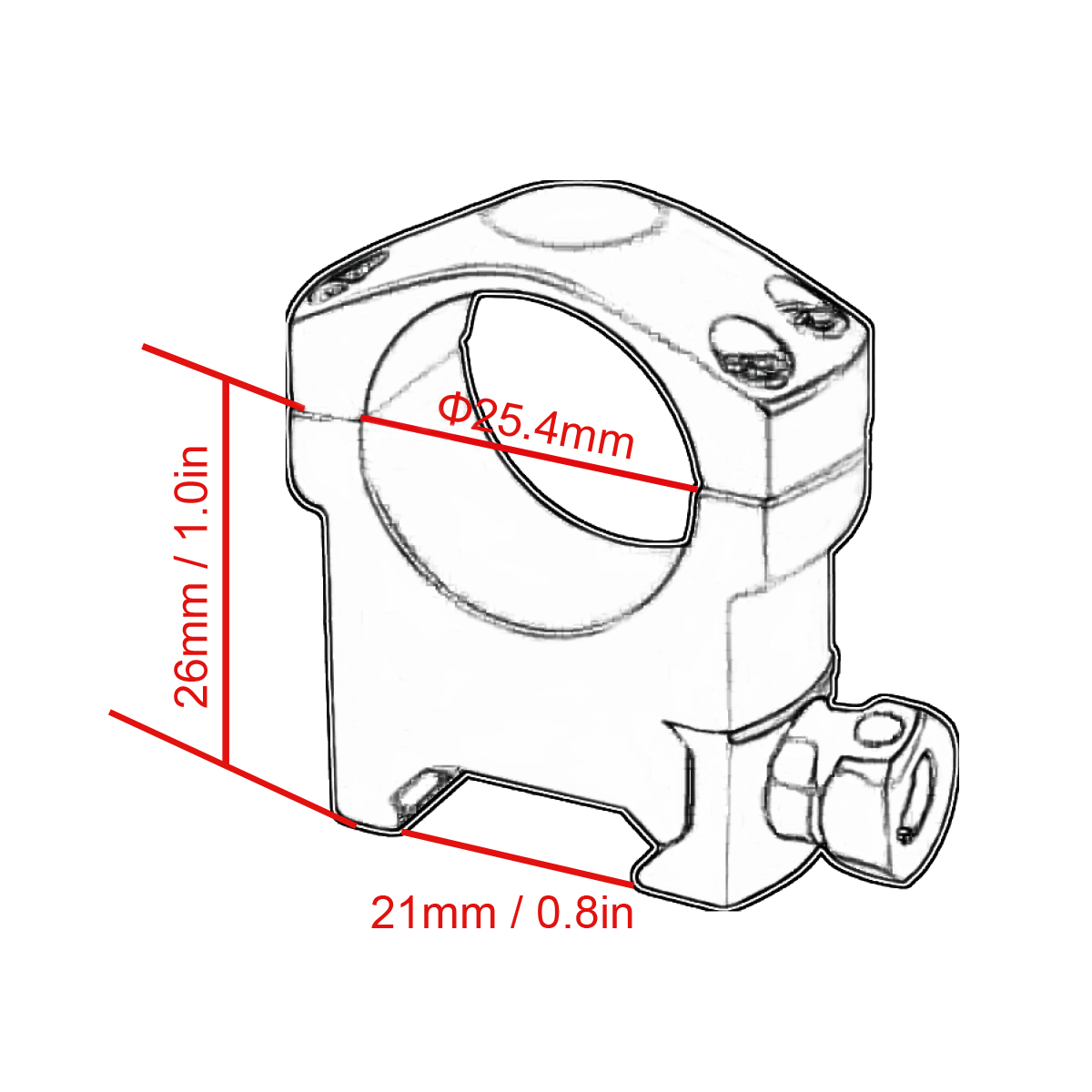 Кольца Vector Optics, D25,4мм, средние, H25.4мм, weaver, 4 винта (SCTM-37) на винтах — интернет-магазин «Комбат»