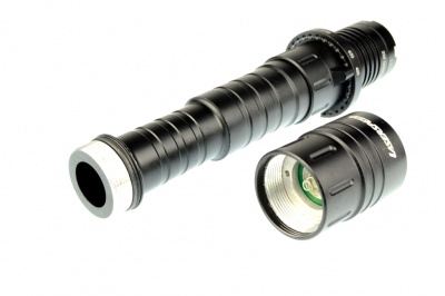 Зеленый лазерный фонарь LS-KS1-G50A (50мВт, максимальный размер пятна 7.8м на 100м, морозостойкий  до -20градусов) — интернет-магазин «Комбат»