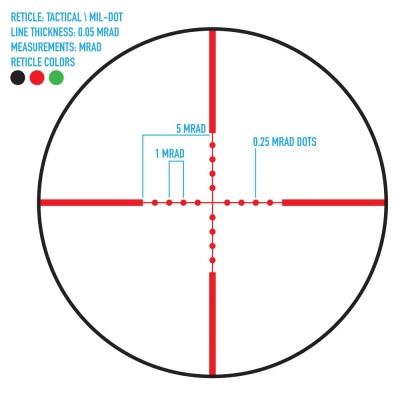 Фото  Оптический прицел Firefield Tactical 3-12x40 AO, Red/Green Illuminated Mil Dot (FF13043) (кольца и крышки в комплекте)