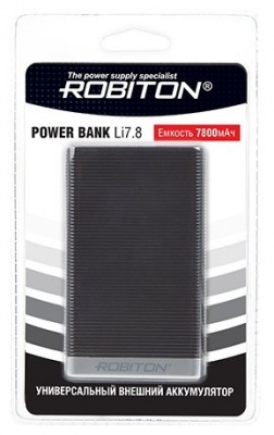 Универсальный внешний аккумулятор ROBITON POWER BANK Li7.8-K 7800мАч (BL1 529-991) — интернет-магазин «Комбат»
