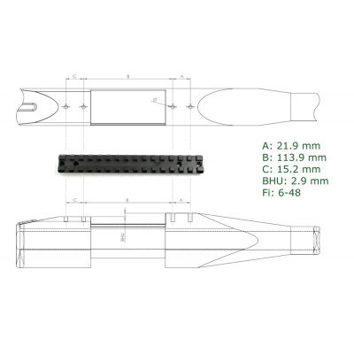 Планка Rusan Picatinny Howa 1500 (long action) 010-19-LA — интернет-магазин «Комбат»