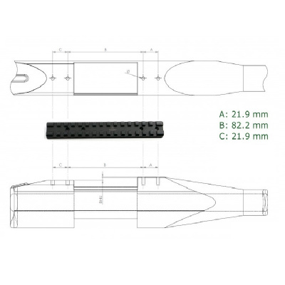 Планка Rusan Picatinny Tikka T3 010-12 — интернет-магазин «Комбат»