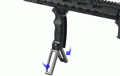 Рукоятка Leapers UTG Combat D Grip with Quick Release Deployable Bipod MNT-DG01Q — интернет-магазин «Комбат»