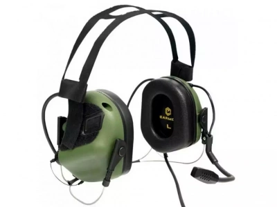 Тактические наушники EARMOR M32N MARK3-FG (FOLLIAGE GREEN)  (с гарнитурой, нейлоновое оголовье под шлем, шумодавление активный - 84ДБ/пассивный - 22ДБ) — интернет-магазин «Комбат»
